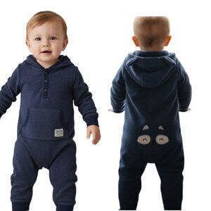 Carter's Raccoon Handsome Fella Fleece Hooded Jumpsuit 12 Months